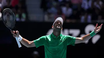 Novak Djokovic, en su partido de segunda ronda del Open de Australia ante Francesco Maestrelli Novak Djokovic, en su partido de segunda ronda del Open de Australia ante Francesco Maestrelli