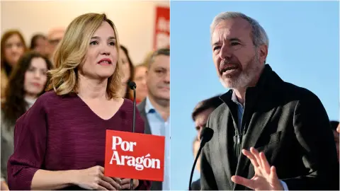 Pilar Alegría y Jorge Azcón Pilar Alegría y Jorge Azcón