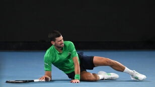 Djokovic durante su partido de tercera ronda en el Open de Australia 2026