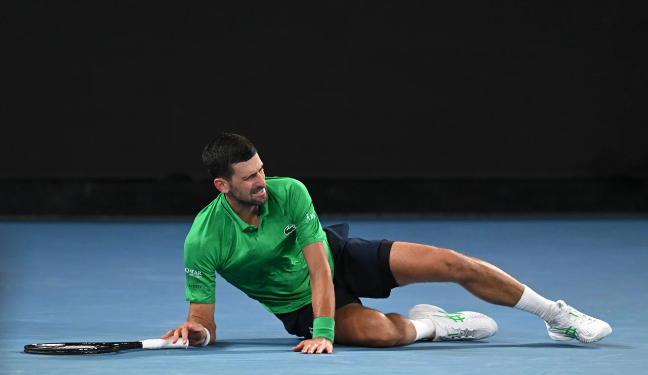 Djokovic durante su partido de tercera ronda en el Open de Australia 2026