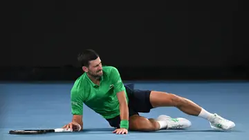 Djokovic durante su partido de tercera ronda en el Open de Australia 2026 Djokovic durante su partido de tercera ronda en el Open de Australia 2026