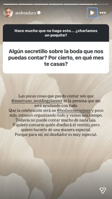 Instagram Stories de Andrea Duro