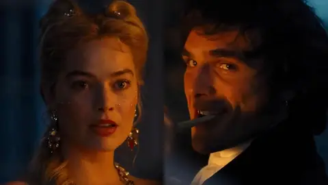 Margot Robbie y Jacob Elordi en Cumbres Borrascosas Margot Robbie y Jacob Elordi en Cumbres Borrascosas
