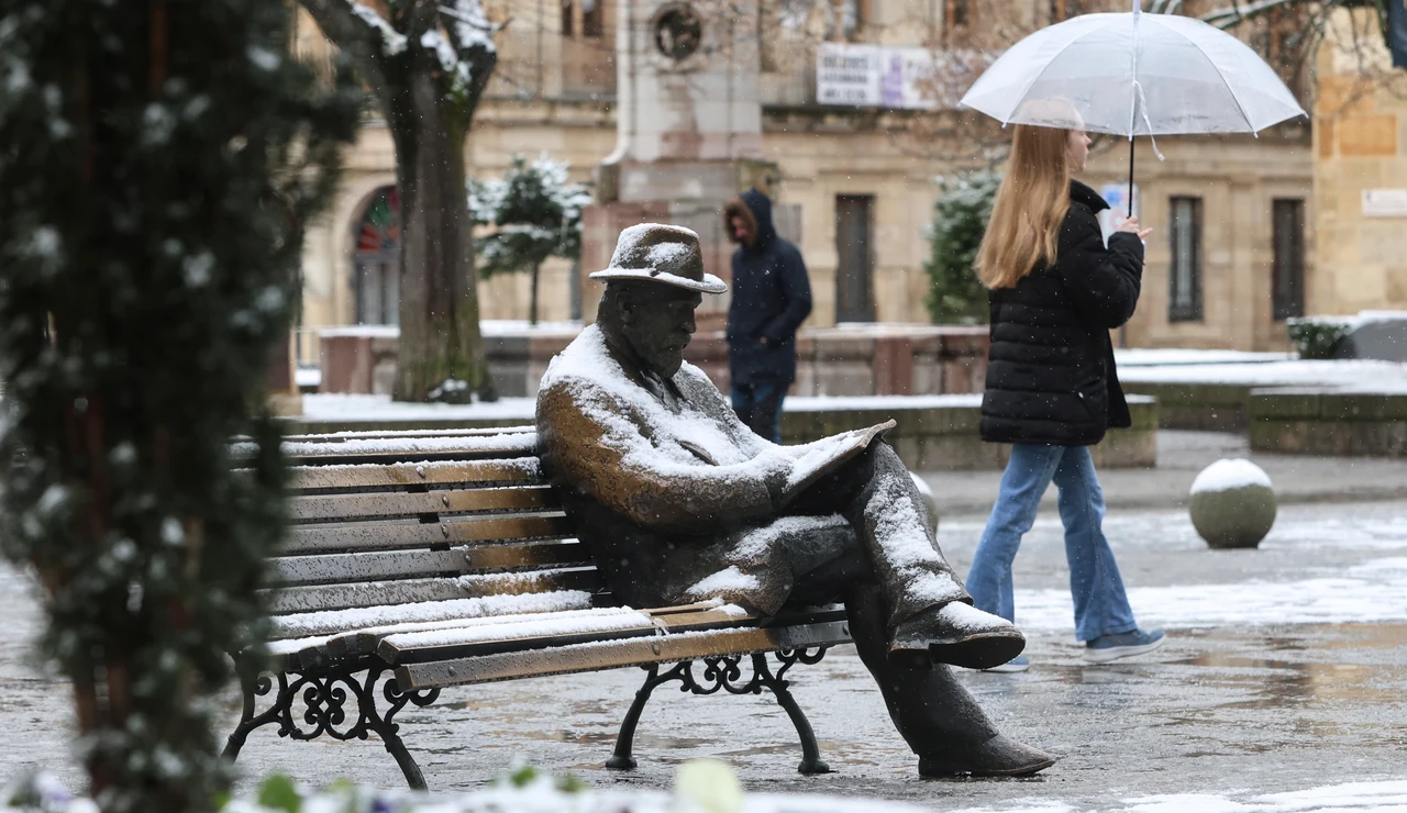 Imagen de las intensas nevadas en León.