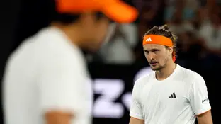 Alexander Zverev, en su partido ante Learner Tien Alexander Zverev, en su partido ante Learner Tien