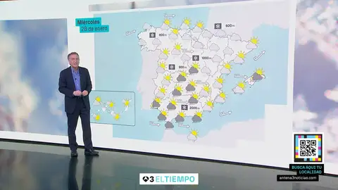 Roberto Brasero y la previsión del miércoles 28 de enero Roberto Brasero: