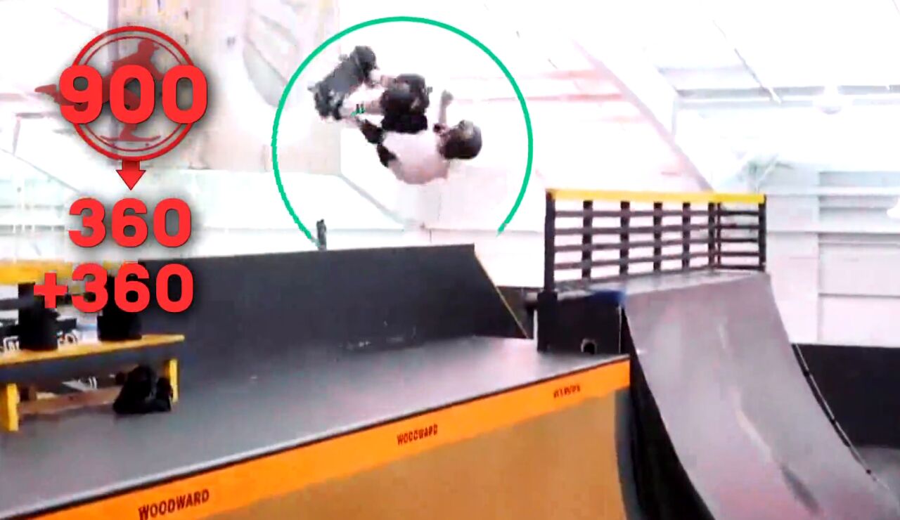 Egoitz Bijueska ejecuta el 900, la m&iacute;tica manobra de Tony Hawk
