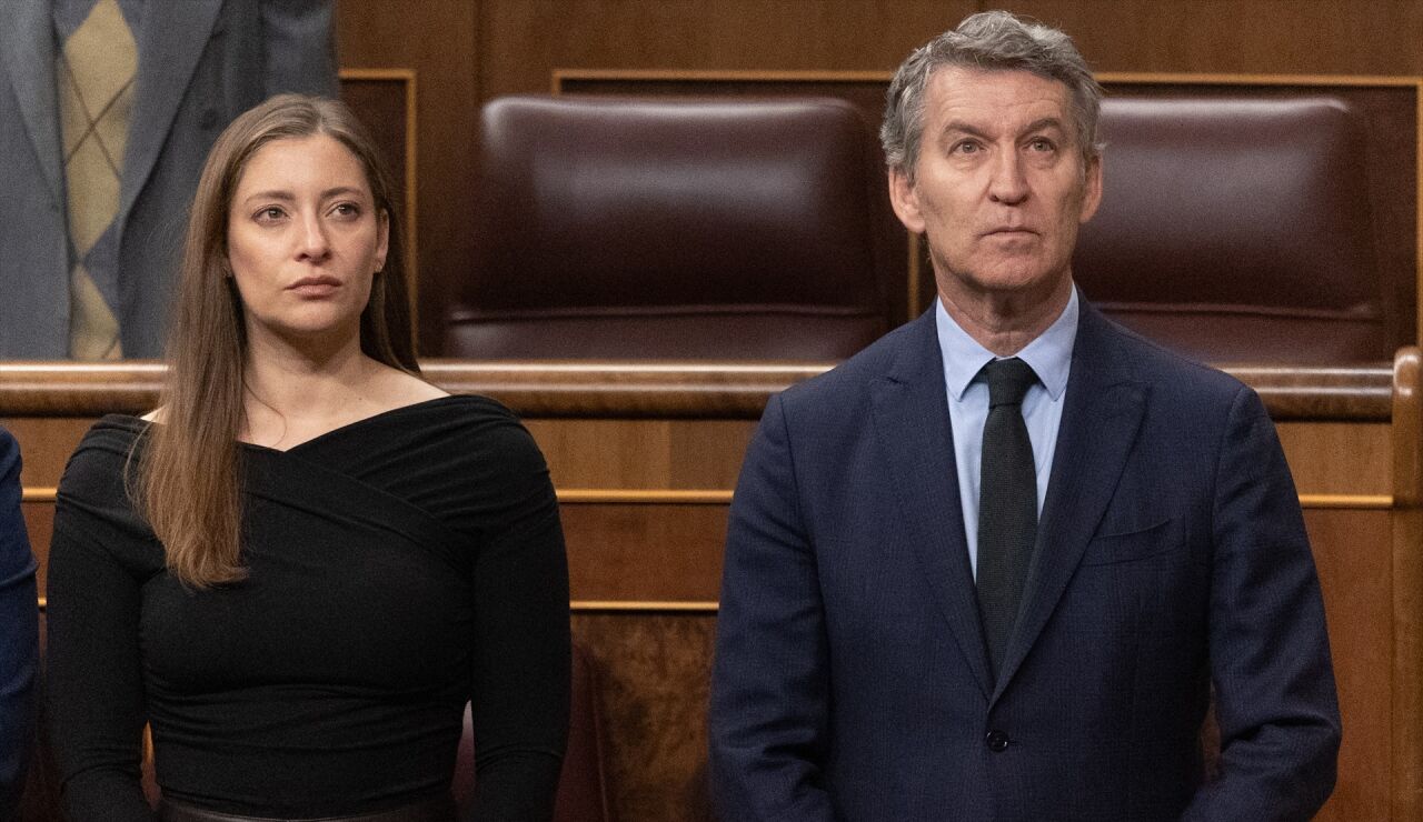 La portavoz del PP, Ester Mu&ntilde;oz, y el presidente del PP, Alberto N&uacute;&ntilde;ez Feij&oacute;o