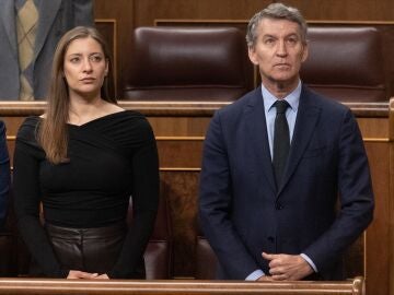 La portavoz del PP, Ester Mu&ntilde;oz, y el presidente del PP, Alberto N&uacute;&ntilde;ez Feij&oacute;o