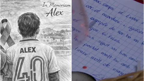 Carta de despedida de un compañero de Álex, el menor asesinado en Sueca Carta de despedida de un compañero de Álex, el menor asesinado en Sueca