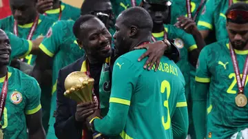El equipo de Senegal celebra el título de la Copa África El equipo de Senegal celebra el título de la Copa África