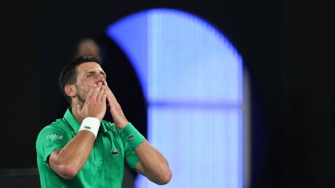 Novak Djokovic, tras su victoria ante Sinner en el Open de Australia