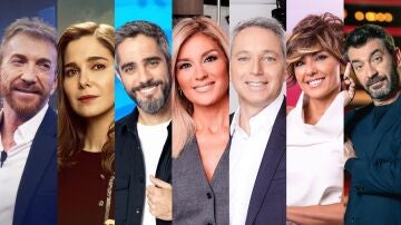 Pablo Motos, Natalia S&aacute;nchez, Roberto Leal, Sandra Golpe, Vicente Vall&eacute;s, Sonsoles &Oacute;nega y Arturo Valls