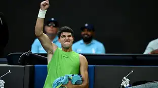 Carlos Alcaraz durante la semifinal del Open de Australia Carlos Alcaraz durante la semifinal del Open de Australia