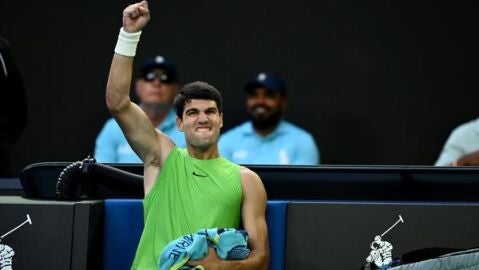 Carlos Alcaraz durante la semifinal del Open de Australia 