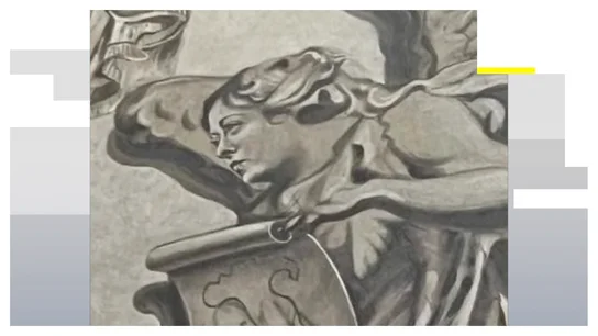 Imagen del ángel con el rostro de Giorgia Meloni en una basílica de Roma Imagen del ángel con el rostro de Giorgia Meloni en una basílica de Roma