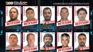 Imagen de los diez delincuentes m&aacute;s buscados tras la detenci&oacute;n de Julio Herrera Nieto
