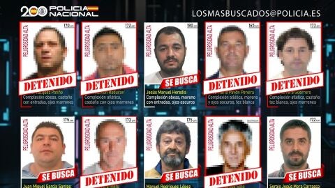 Imagen de los diez delincuentes m&aacute;s buscados tras la detenci&oacute;n de Julio Herrera Nieto