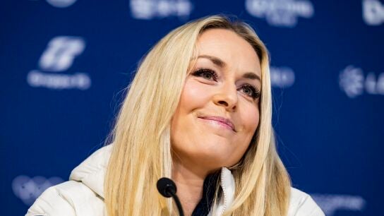 La esquiadora Lindsey Vonn en rueda de prensa