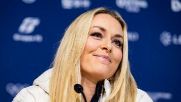 La esquiadora Lindsey Vonn en rueda de prensa