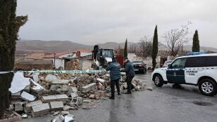 Muro desprendido en la Puebla de Don Fradrique (Granada)