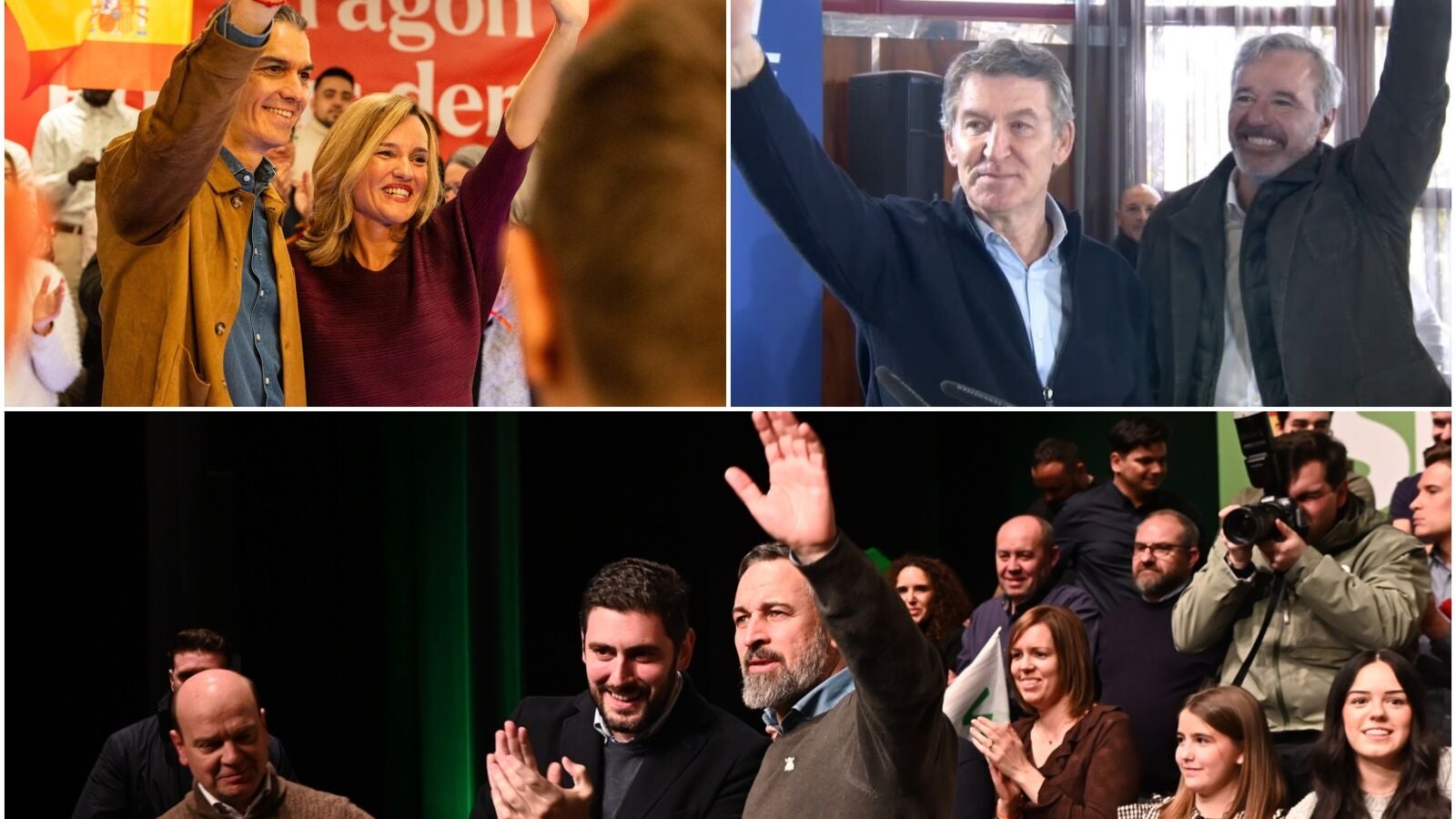 Cierre de campaña en Aragón entre nervios, reproches y con PP y Vox cada vez más enfrentados