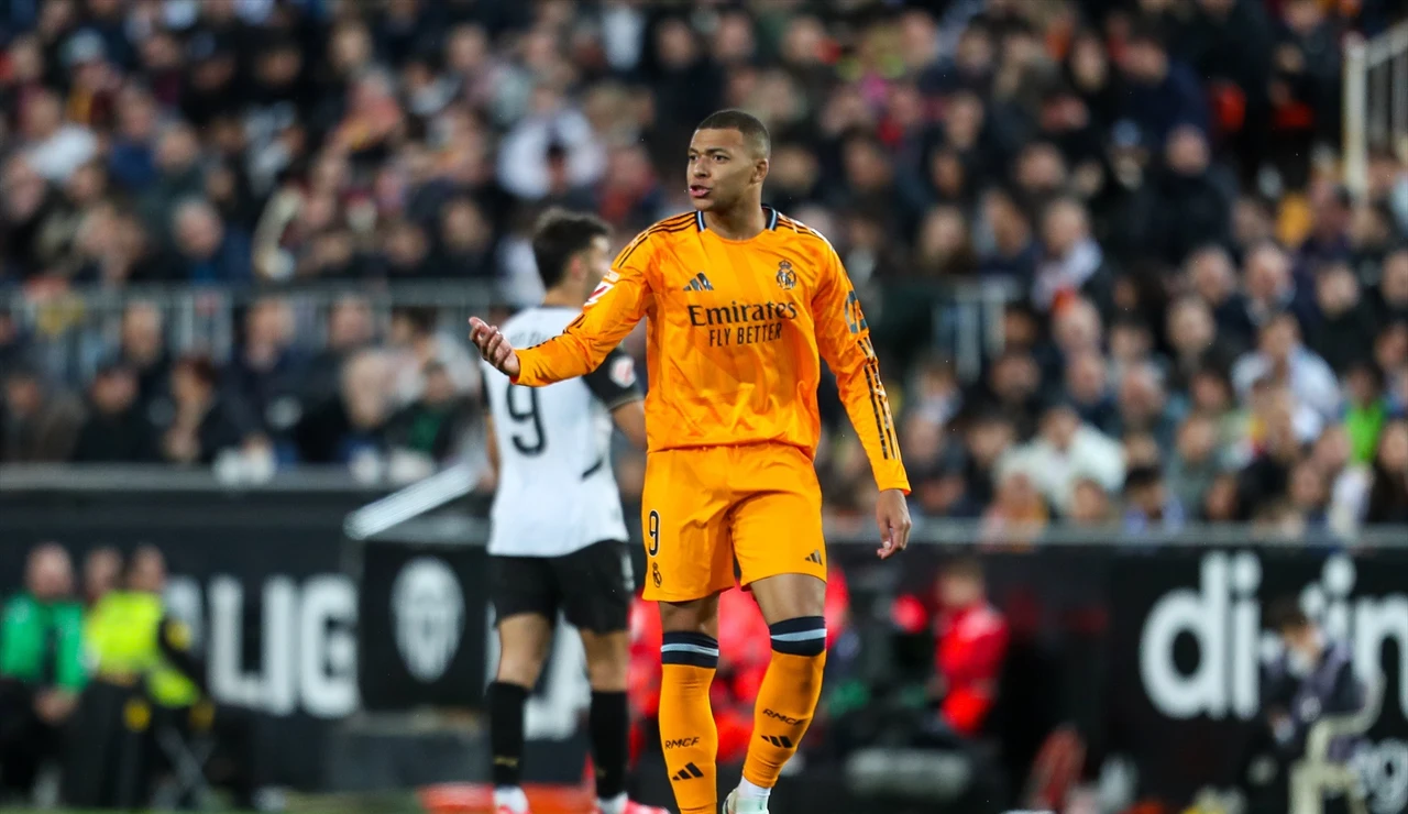 Mbappé durante el Valencia-Real Madrid del año pasado