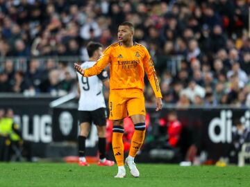 Mbapp&eacute; durante el Valencia-Real Madrid del a&ntilde;o pasado