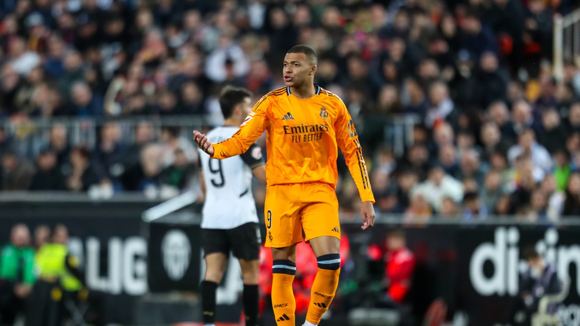 Mbappé durante el Valencia-Real Madrid del año pasado Mbappé durante el Valencia-Real Madrid del año pasado