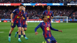 Lamine Yamal celebra su gol ante el Mallorca