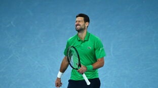 Novak Djokovic durante la final del Open de Australia