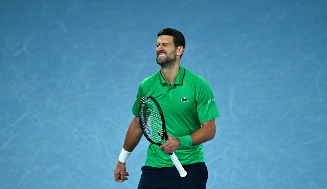 Novak Djokovic durante la final del Open de Australia