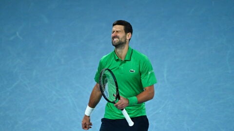 Novak Djokovic durante la final del Open de Australia