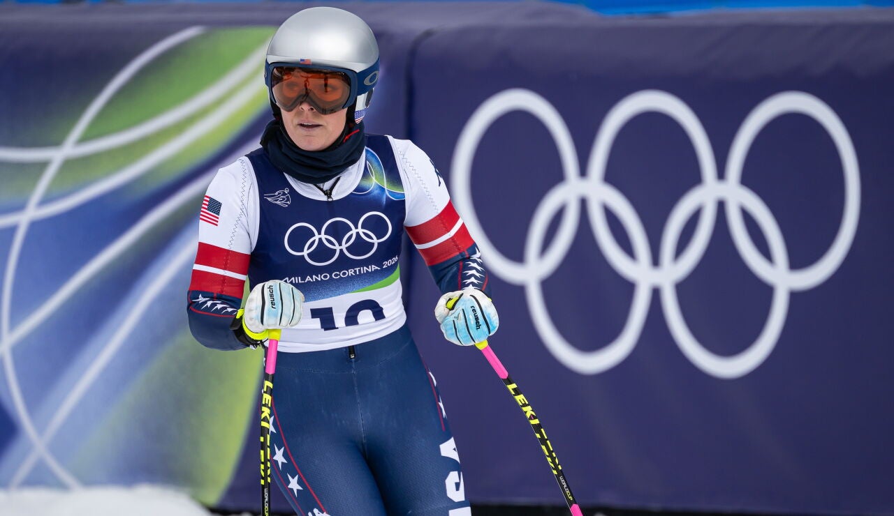 Lindsey Vonn, en los entrenamiento previos al descenso en Milano-Cortina