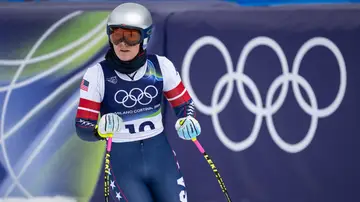 Lindsey Vonn, en los entrenamiento previos al descenso en Milano-Cortina Lindsey Vonn, en los entrenamiento previos al descenso en Milano-Cortina