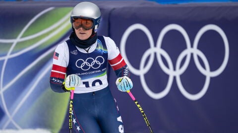 Lindsey Vonn, en los entrenamiento previos al descenso en Milano-Cortina