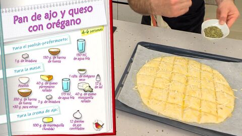 Ingredientes Pan de ajo y queso con orégano
