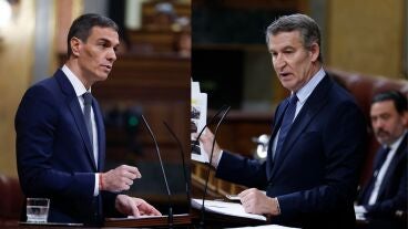 Pedro S&aacute;nchez y Alberto N&uacute;&ntilde;ez Feij&oacute;o en el Congreso