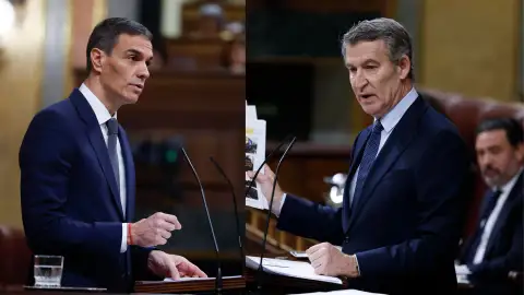 Pedro Sánchez y Alberto Núñez Feijóo en el Congreso Pedro Sánchez y Alberto Núñez Feijóo en el Congreso