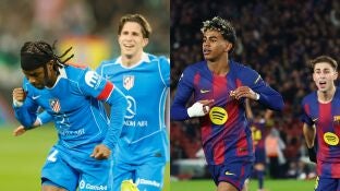 Lookman y Lamien Yamal celebran un gol en la Copa del Rey