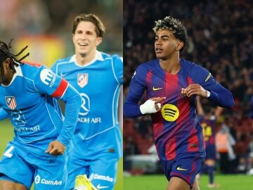 Lookman y Lamien Yamal celebran un gol en la Copa del Rey