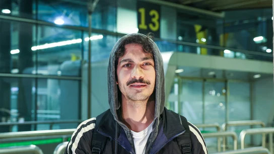 Chino Darín en el aeropuerto de Madrid Chino Darín en el aeropuerto de Madrid