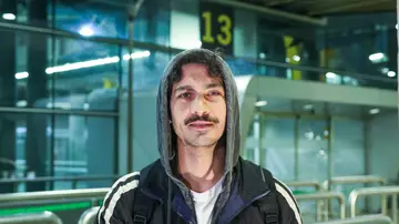 Chino Darín en el aeropuerto de Madrid Chino Darín en el aeropuerto de Madrid