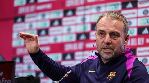 Hansi Flick, en rueda de prensa