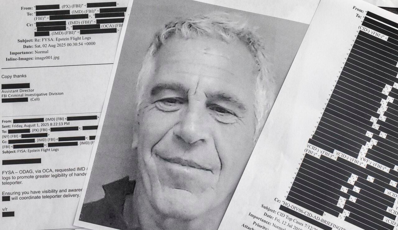 Imagen de los archivos de Jeffrey Epstein liberados por autoridades en Estados Unidos
