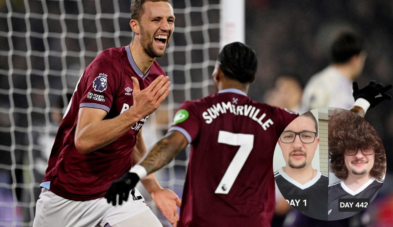 Tomas Soucek celebra su gol ante el Manchester United