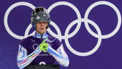 Vladyslav Heraskevych, en un entrenamiento en Cortina d'Ampezzo Vladyslav Heraskevych, en un entrenamiento en Cortina d'Ampezzo