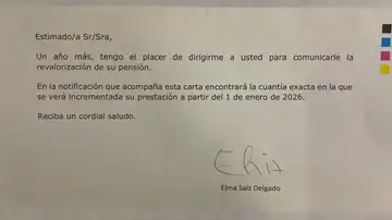 La carta del Gobierno a los pensionistas La carta del Gobierno a los pensionistas