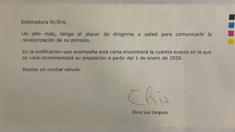 La carta del Gobierno a los pensionistas La carta del Gobierno a los pensionistas