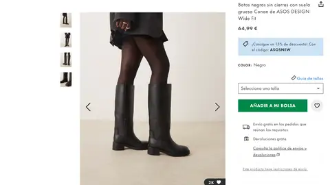 Botas negras sin cierre Botas negras sin cierre